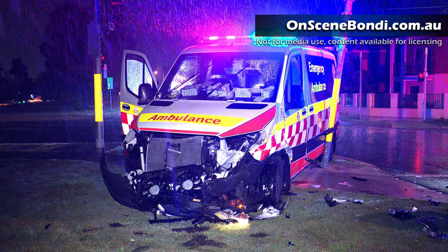 Ambulance and car crash during medical response in Maroubra